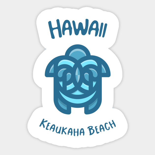 Hawaii Keaukaha Beach Sticker by Be Yourself Tees